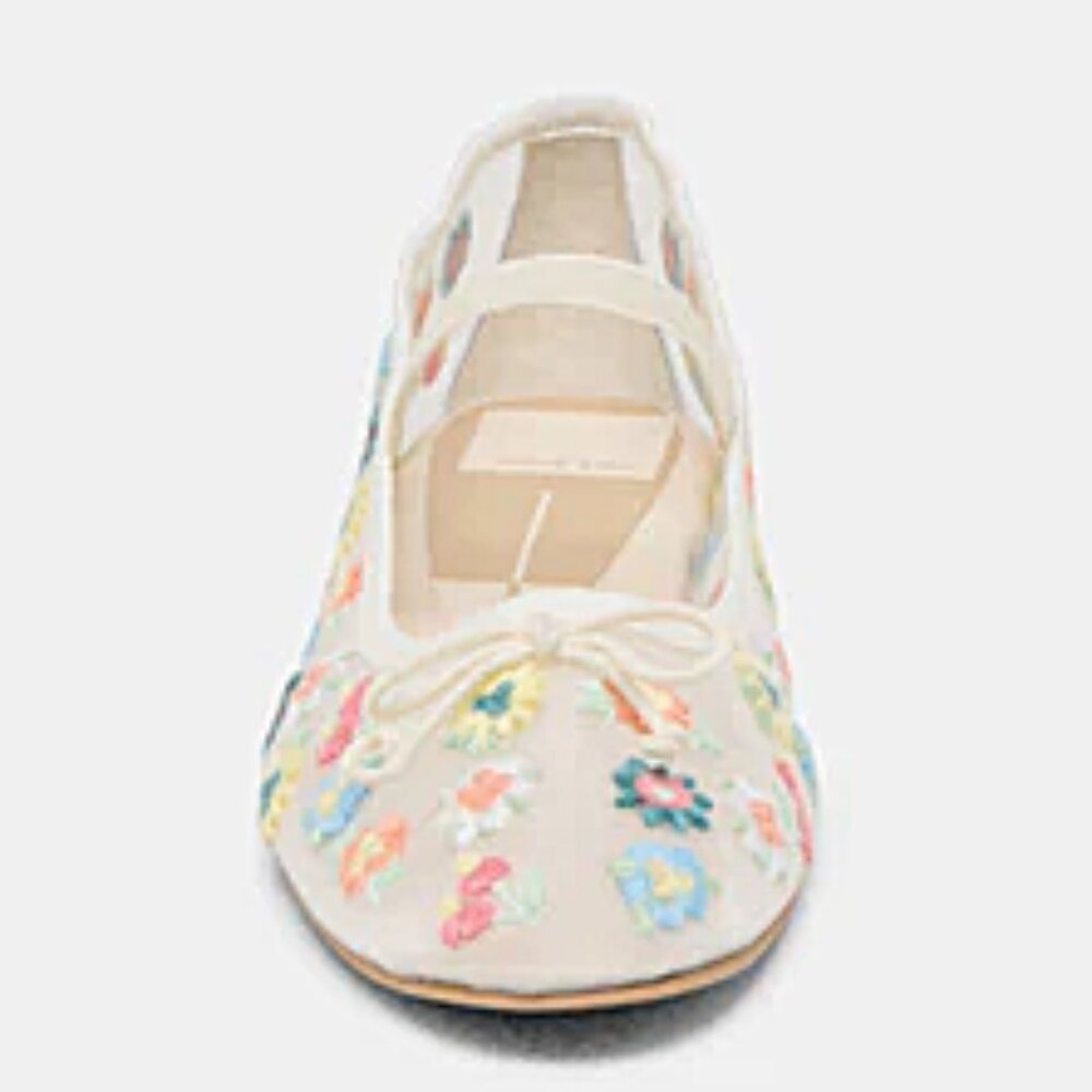 Dolce Vita White Floral Mesh Mary Jane Flats - Picture 5 of 7